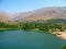 Landscape of Ovan lake and village in Alamut valley