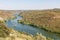 Landscape over the Belver bridge and the Tagus river in the municipality of Gaviao, Portugal