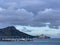 Landscape of the Pacific Ocean coastline with Diamond Head crater in Honolulu, Hawaii