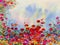 Landscape painting imagination colorful of roses flowers and emotion