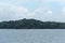 Landscape of Panama Canal on a cloudy day.