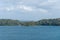 Landscape of Panama Canal on a cloudy day.