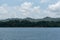 Landscape of Panama Canal on a cloudy day.