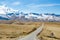 Landscape panorama caucasus mountain with autumn hills