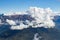 Landscape panorama caucasus mountain with autumn hills