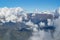 Landscape panorama caucasus mountain with autumn hills