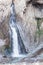 Landscape panorama caucasus mountain with autumn hills waterfall