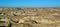 Landscape and panorama of erosive multi-colored clay in Petrified Forest National Park, Arizona