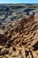 Landscape, panorama of erosive multi-colored clay in Petrified Forest National Park, Arizona