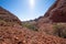 Landscape panorama from the Karu lookout in the Olgas in outback Australia