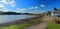 Landscape Panorama of Kippford at Urr Water Estuary in Evening Light, Dumfries and Galloway, Scotland, Great Britain