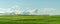 landscape panorama of rural canola farm fields