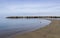 Landscape panorama of the sand dune system on the beach. Wide beach in Calabria, southern Italy