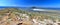 Landscape Panorama of Sandy Island and the Seal Islets Marine Park from Longbeak Point on Denman Island, British Columbia, Canada