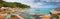 Landscape Panorama Seychelles lagoon sea horizontal background