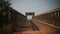 Landscape panorama view to Oti river, tributary of Volta river , and bridge, Sabari, Ghana