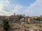 Landscape panoramic view of the Roman Forum - Tempio di Vesta, Lacus Curtius, Temple of Castor and Pollux, Basilica Giulia, Arco d