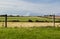 Landscape of pasture with barb wire fence