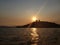 landscape in Patzcuaro Lake, Michoacan during sunset, travel and tourism in Mexico