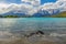 Landscape of Pehoe Lake, Patagonia, Chile