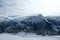 Landscape at Penken ski resort in Zillertal in Tyrol. Austria in winter in Alps. Alpine mountains with snow. Paragliding around