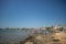 Landscape and people in Porto Cesareo, Italy.