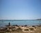 Landscape and people in Porto Cesareo, Italy.