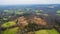 Landscape photo above the forest taken with a drone