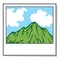 Landscape photo with mountain icon vector illustration
