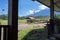 Landscape photo. View of Mount Raung Banyuwangi with blue sky and clouds