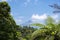 Landscape photo. View of Mount Raung Banyuwangi with blue sky and clouds