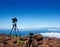 Landscape photographer tripods and camera