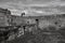 Landscape photographers on top of wall remains of Lindelbrunn castle ruin in Germany