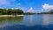 landscape photography. beautyful view, montain under blue sky and settlement