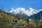 Landscape photography of hunza and nagar in Spring with blossom trees , northern areas of gilgit baltistan, Pakistan