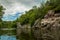 Landscape photography water canyon rocks picturesque scenic view of moody summer day