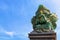 Landscape picture of old Garuda Wisnu Kencana GWK statue as Bali landmark with blue sky as a background. Balinese traditional