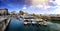 Landscape of pier in fishing village. Coastal tourism of Spain. Castro urdiales.Cantabria