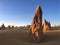 Landscape of the Pinnacle desert limestone formations at dusk