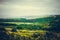 Landscape plateau. Forest in the valley