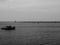 Landscape on the Polish coastline. Gulf of Gdansk, Baltic Sea, Poland. Artistic look in black and white.