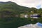 Landscape of the port of Flam on the Aurlandsfjord fjord Norway