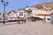 Landscape of the port of Hydra island, with the traditional donkeys, the only mean of transport