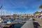 Landscape with a port with yachts in the Spanish city of Puerto Rico on the Canary Island of Gran Canaria