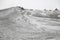 Landscape portrait from Mud Volcanoes - Buzau, Romania. Unique geological phenomenon in Europe where the earth gas