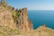 Landscape with quiet part of majestic Karadag volcanic mountain range in Eastern Crimea