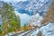 The landscape with railroads, Hallstatt, Salzkammergut, Austria