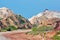 Landscape of rainbow mountains and salt domes in Hormuz Island