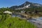 Landscape with Reflection of Sivrya peak in Banski lakes, Pirin Mountain