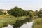 Landscape with river Dearne in Yorkshire, England.